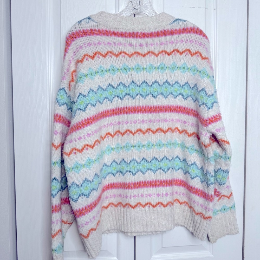 American Eagle Outfitters Multicolor Patterned Turtleneck Sweater Size Large
